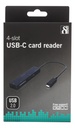 DELTACO USB-C CARD READER - 4-SLOT