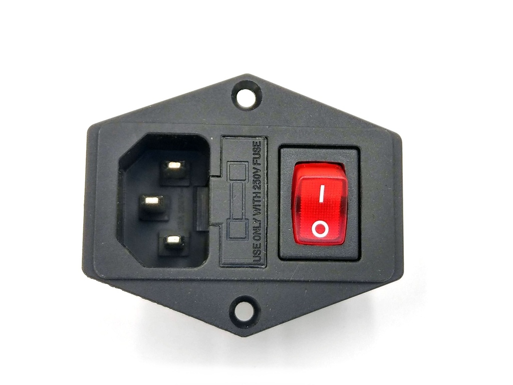 Power Port with Switch Horizontal 250V 15A