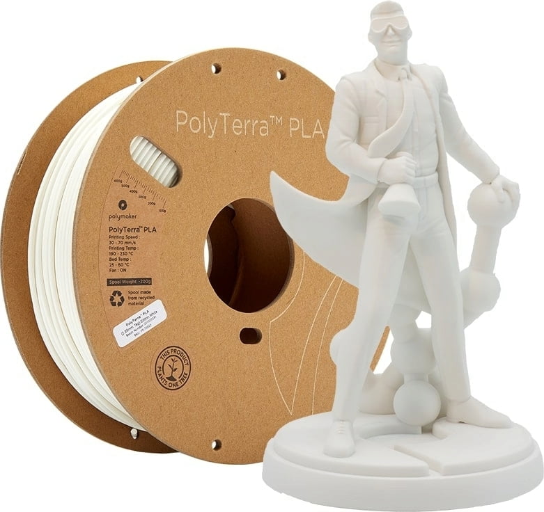 Cotton White PLA 2.85mm 1Kg PolyTerra Polymaker