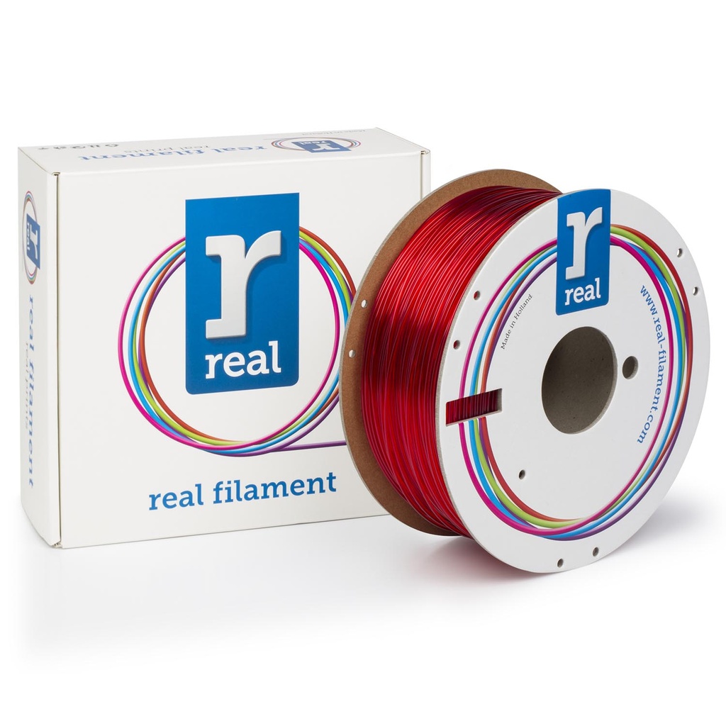 Real Filament PETG Translucent Red 1.75mm 1Kg