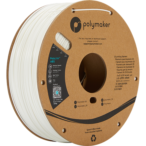 White ABS 1.75mm 1Kg PolyLite Polymaker