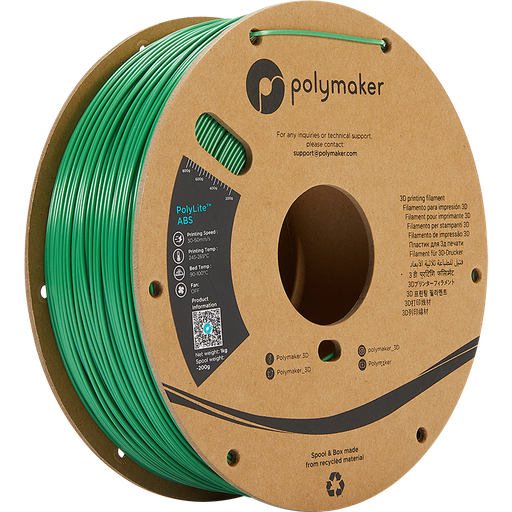 Green ABS 1.75mm 1Kg PolyLite Polymaker