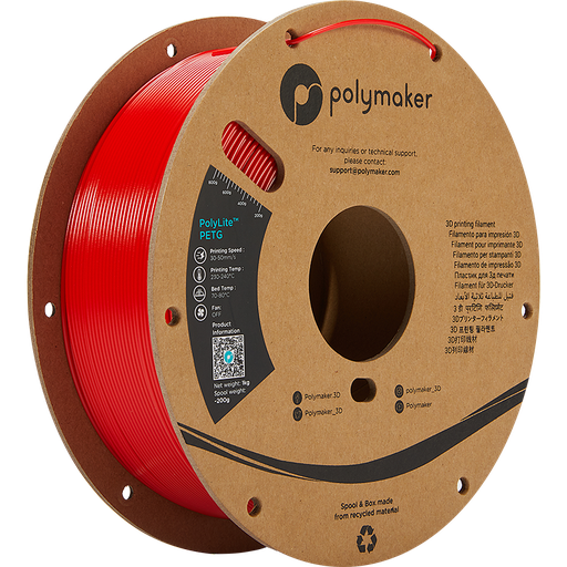 Red PETG 2.85mm 1Kg PolyLite Polymaker