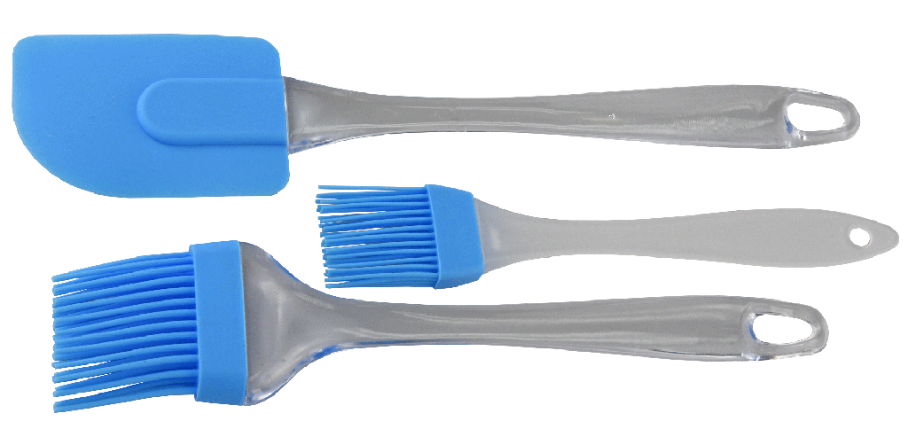 Silicone Spatula and Brush Set - 3 pcs